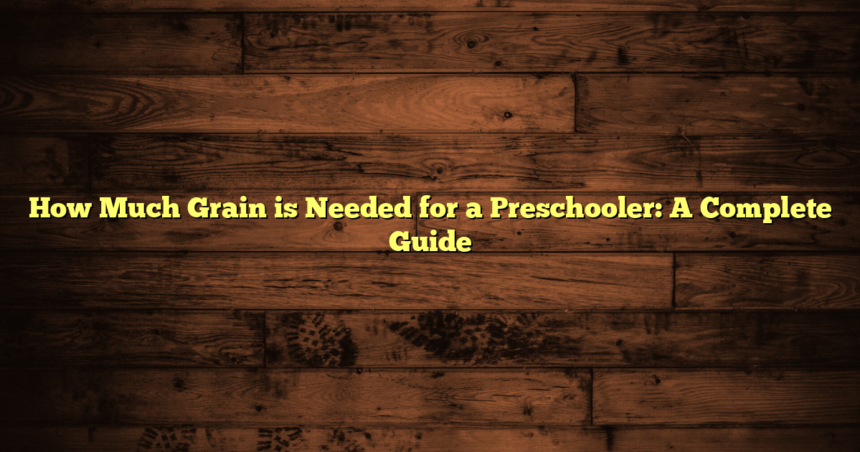 How Much Grain is Needed for a Preschooler: A Complete Guide