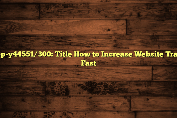 cflop-y44551/300: Title How to Increase Website Traffic Fast